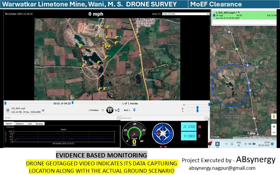 Warwatkar Limestone Mine, Wani, Maharashtra — DRONE Survey — Vasudhayan project for Mining Sector Client