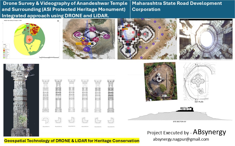 Drone Survey & Videography of Anandeshwar Temple and Surrounding Area — Mandirayan ™ project for Maharashtra State Road Development Corporation
