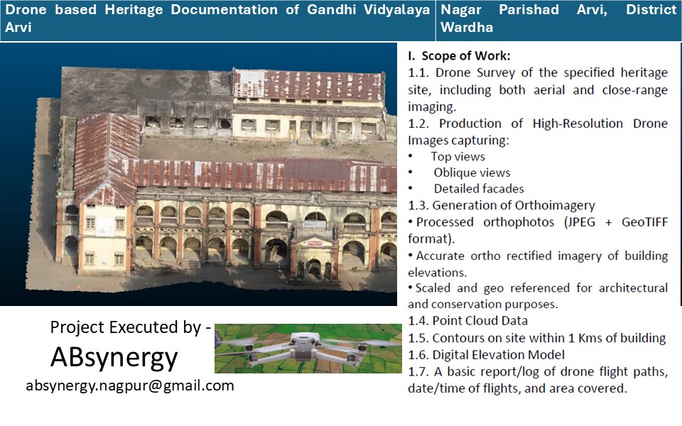 Drone-Based Heritage Documentation of Gandhi Vidyalaya, Arvi — Vasudhayan project for Nagar Parishad Arvi