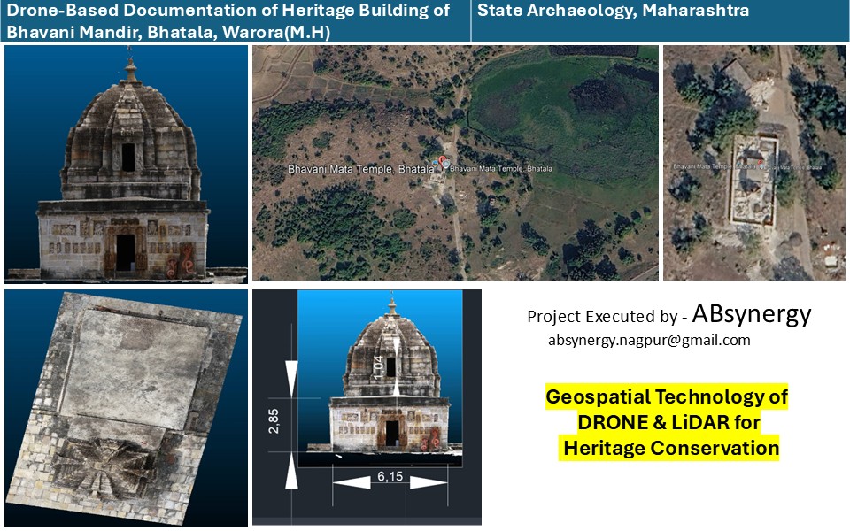 Drone-Based Documentation of Heritage Building of Bhavani Mandir, Bhatala, Warora — Mandirayan ™ project for State Archaeology, Maharashtra