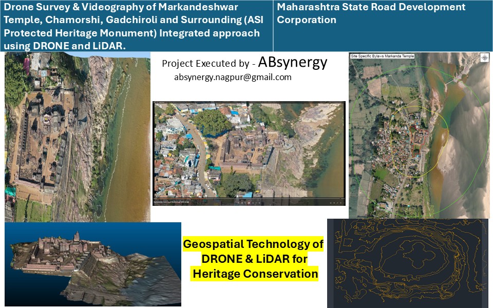 Drone Survey & Videography of Markandeshwar Temple, Chamorshi, Gadchiroli — Mandirayan ™ project for Maharashtra State Road Development Corporation
